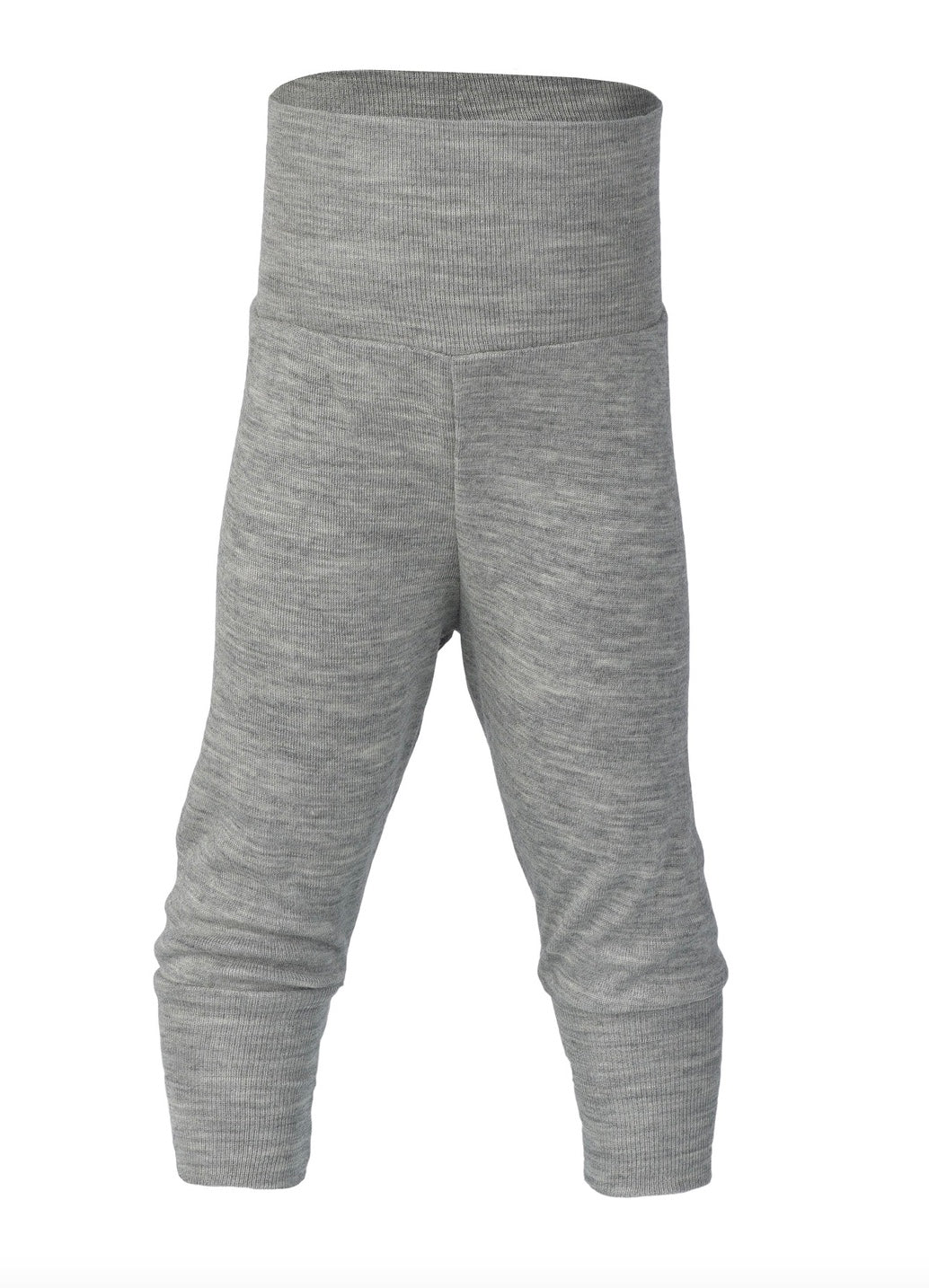 Baby Pants with Waistband in Organic Merino Wool/Silk - Grey Melange