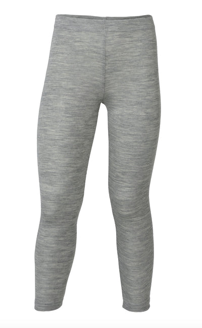 Organic Merino Wool/Silk Kids Leggings - Grey Melange