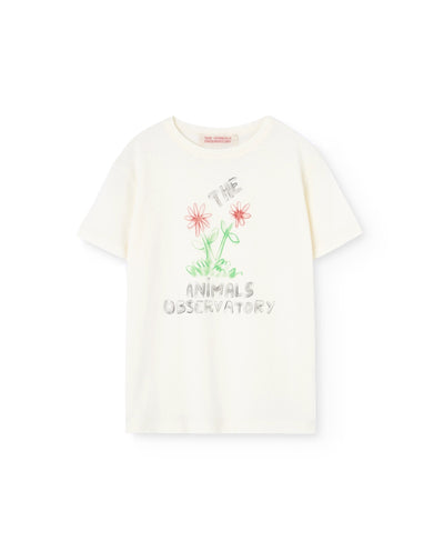 Flowers White Rooster T-Shirt