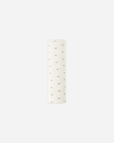 Pointelle Baby Blanket - Blue Ditsy