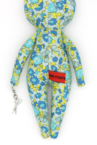 6-inch Blue Floral Snowsuit Bag Charm Doll