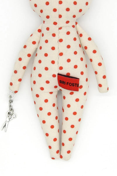 6-inch Red Polka Dot Snowsuit Bag Charm Doll