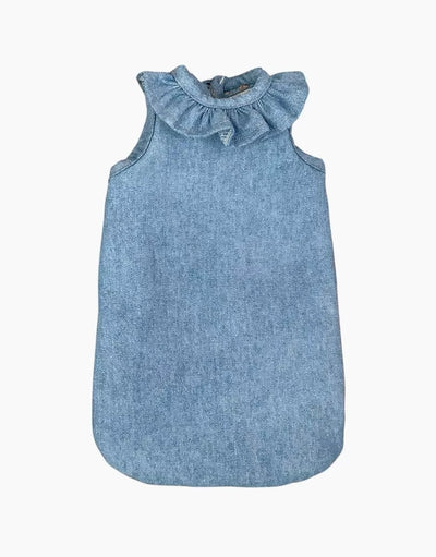 Denim Sleeping Bag with Collar - Dolls