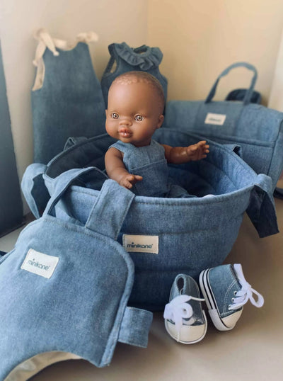 Denim Sleeping Bag with Collar - Dolls