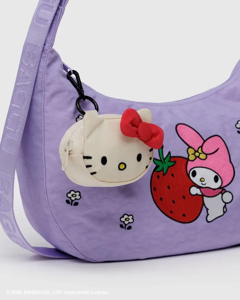 Medium Nylon Crescent Bag - Embroidered My Melody Strawberry