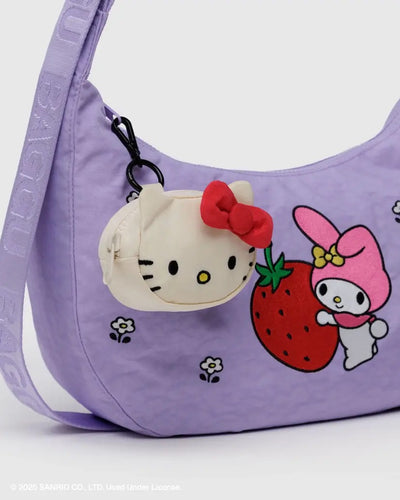 Medium Nylon Crescent Bag - Embroidered My Melody Strawberry