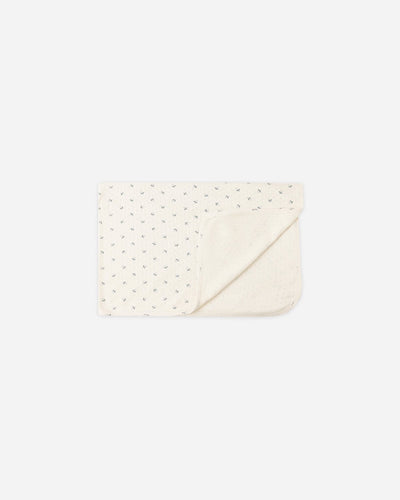 Pointelle Baby Blanket - Blue Ditsy