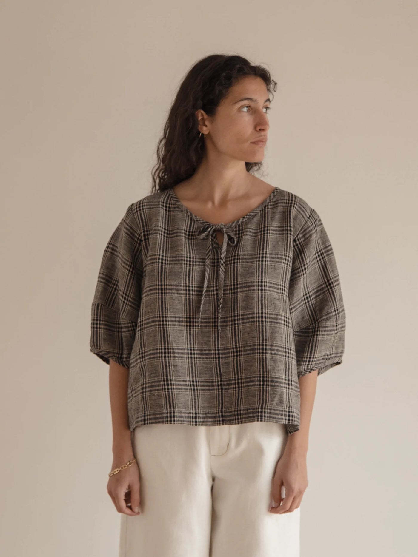 Blair Top - Grey Plaid