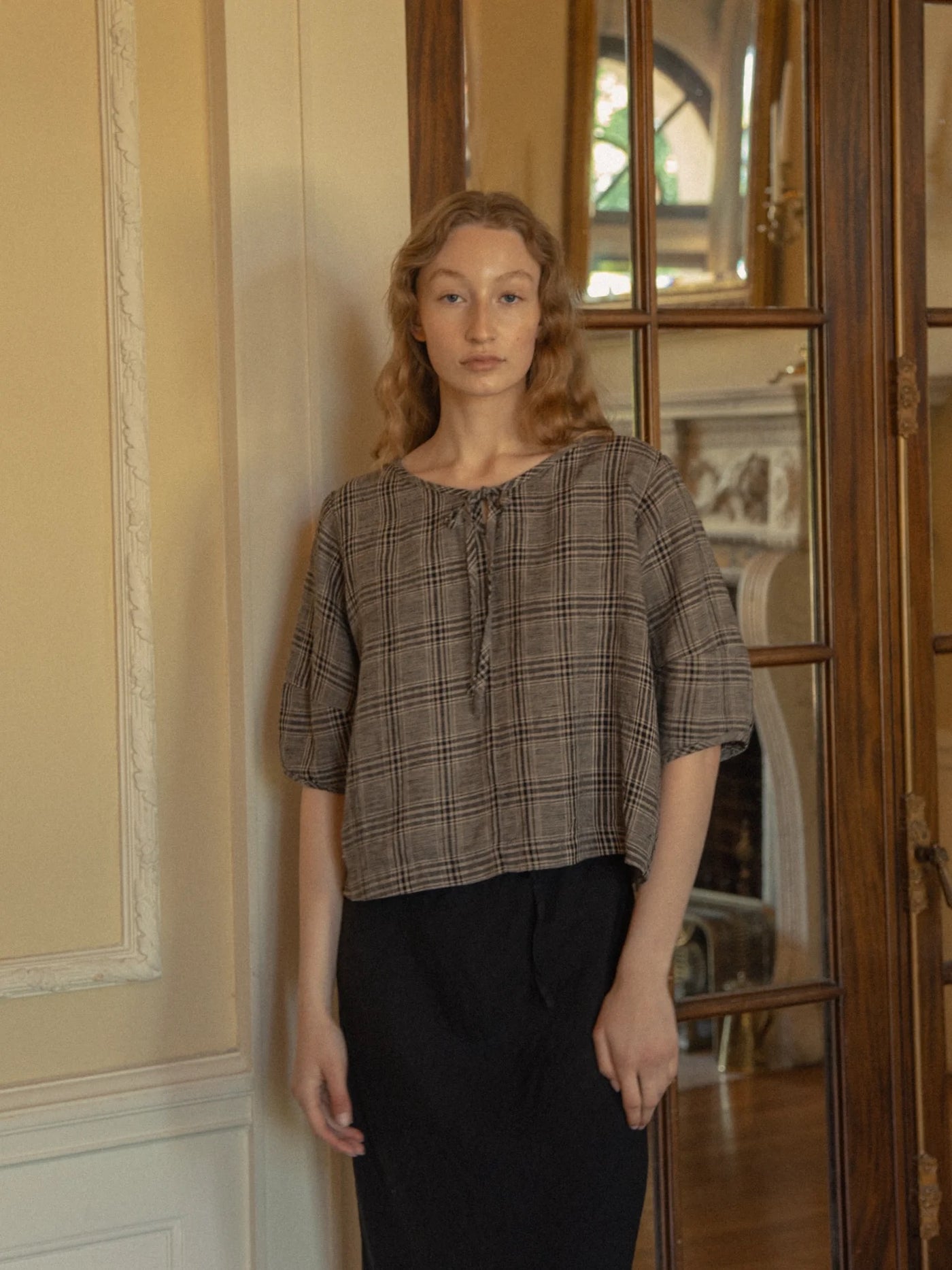 Blair Top - Grey Plaid