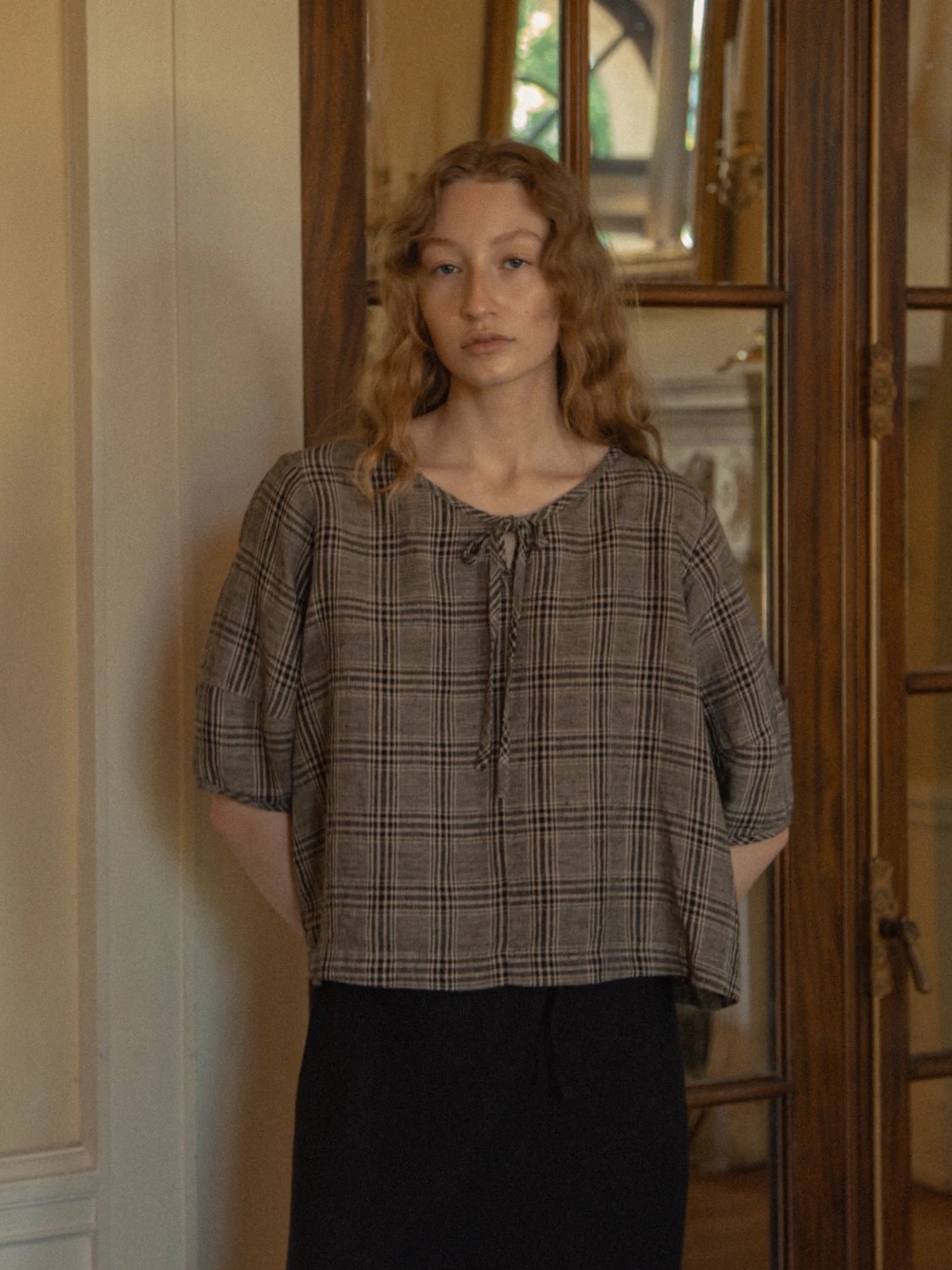 Blair Top - Grey Plaid