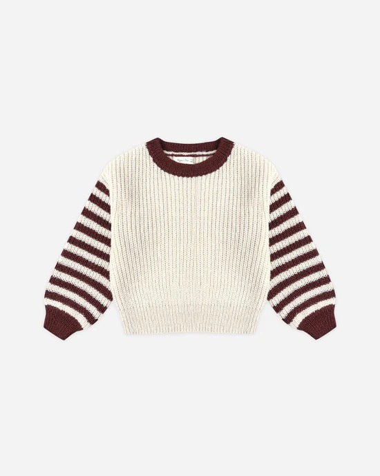 Aspen Sweater - Burgundy Stripe