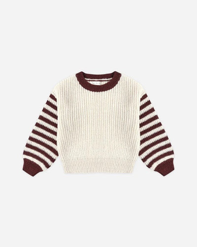 Aspen Sweater - Burgundy Stripe
