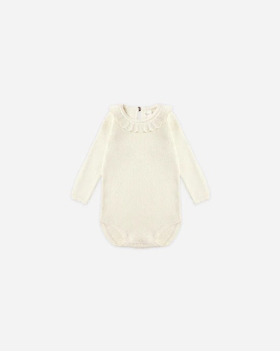 Ruffle Collar Bodysuit - Natural