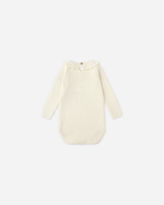 Ruffle Collar Bodysuit - Natural