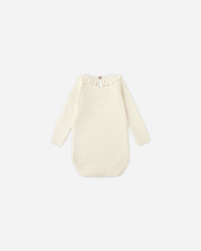 Ruffle Collar Bodysuit - Natural