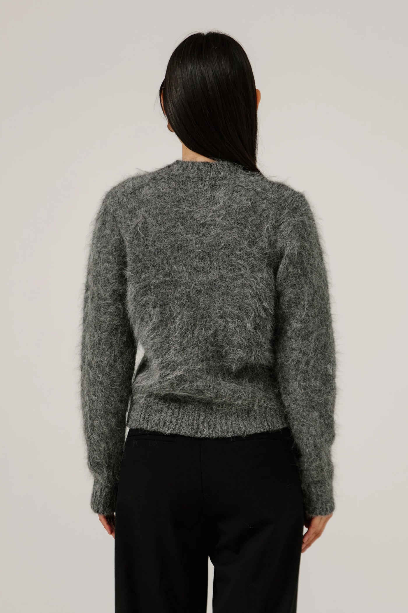 Suri Alpaca Crewneck in Stone