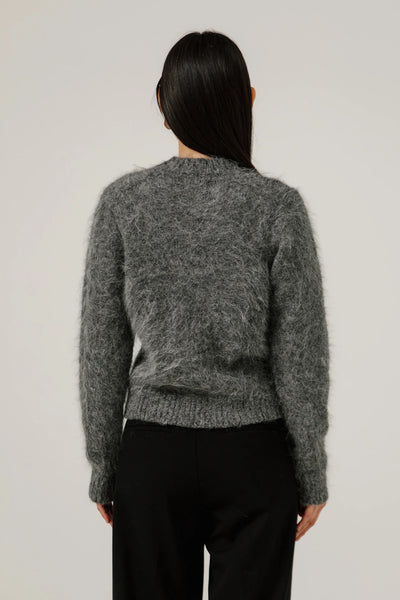 Suri Alpaca Crewneck in Stone