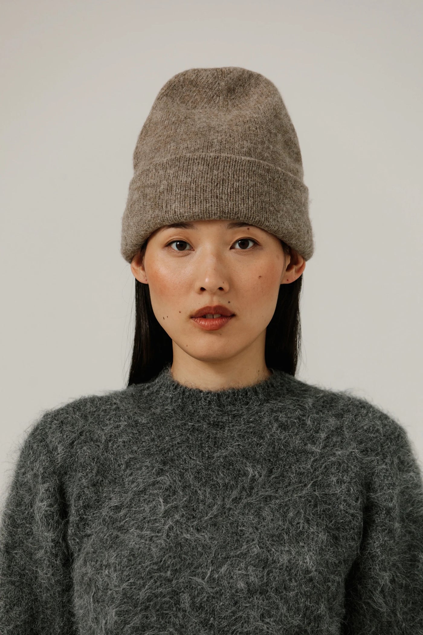 Baby Alpaca Andes Beanie in Dark Fawn