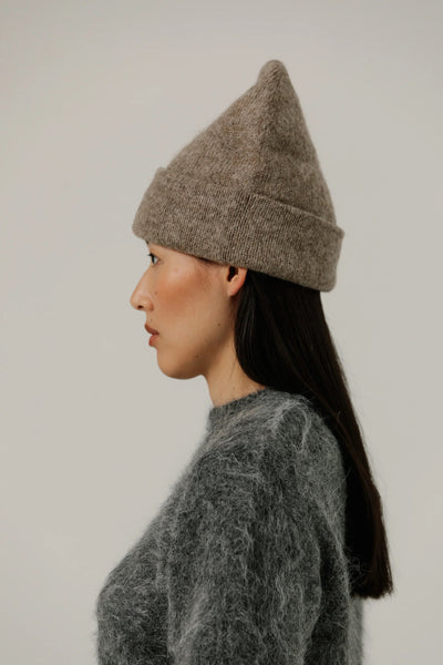 Baby Alpaca Andes Beanie in Dark Fawn