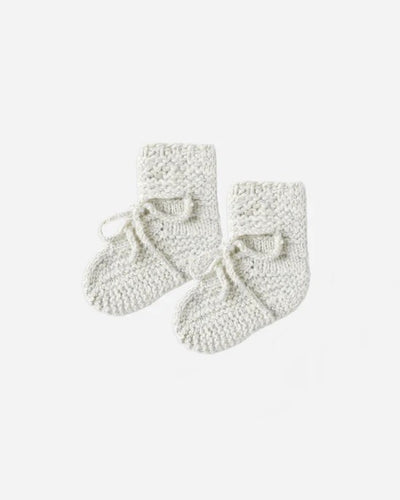 Knit Booties - Heathered Blue