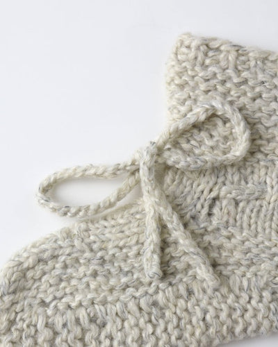 Knit Booties - Heathered Blue