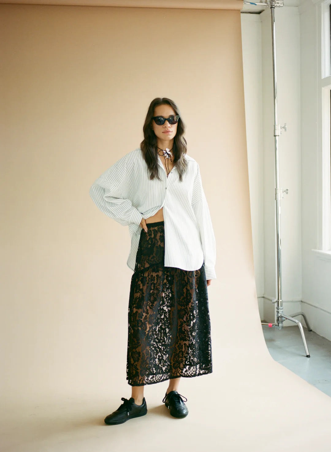Field Skirt in Black Lanai Lace