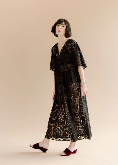 Zelda Dress in Black Lanai Lace