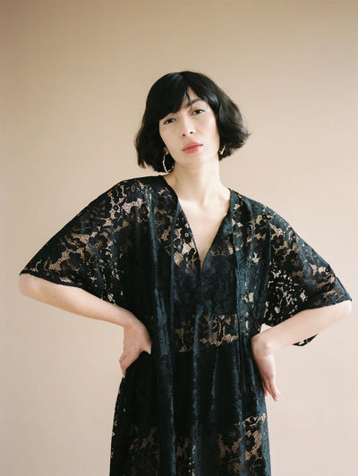 Zelda Dress in Black Lanai Lace