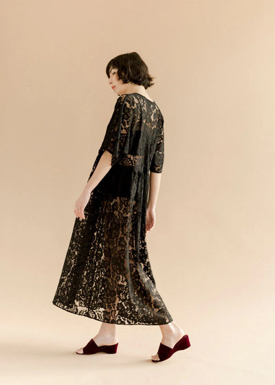 Zelda Dress in Black Lanai Lace