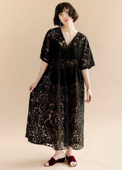 Zelda Dress in Black Lanai Lace