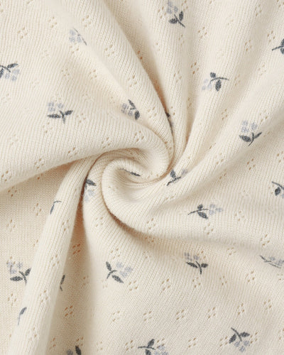 Pointelle Baby Blanket - Blue Ditsy