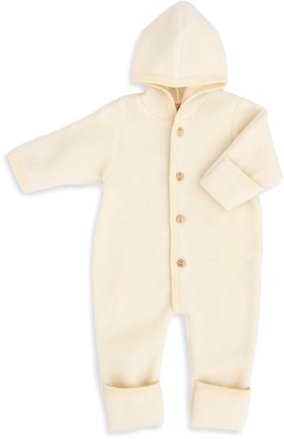 Wool Fleece Hooded Overall  - Natural