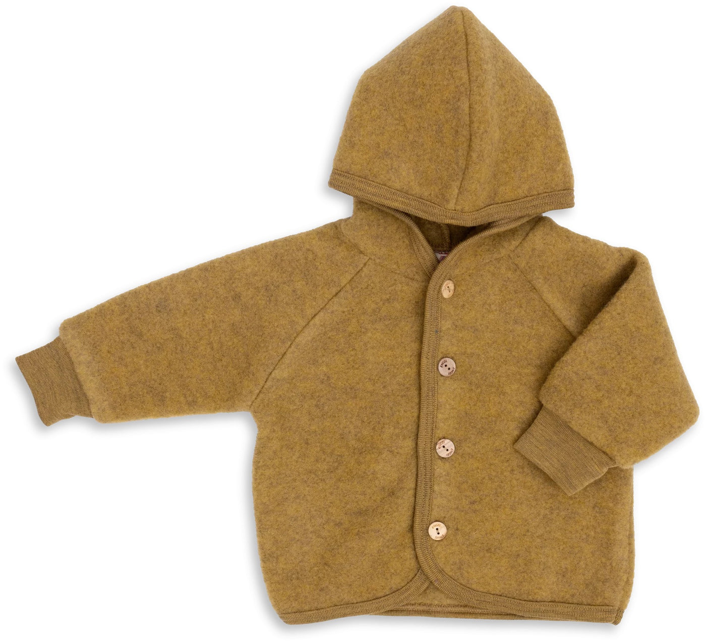 Wool Fleece Hooded Jacket - Saffron