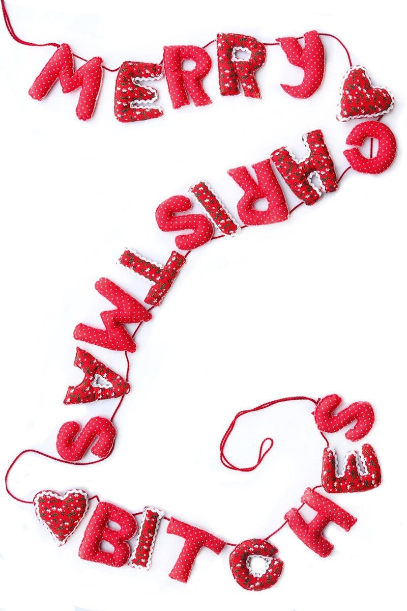 Calico Merry Christmas Garland