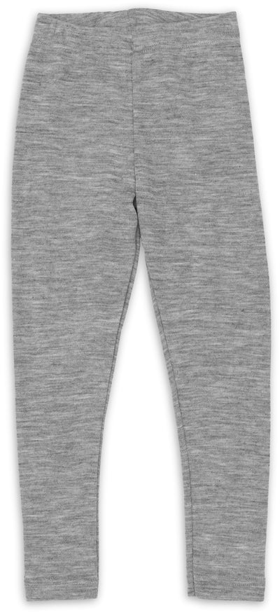 Leggings enfant en laine mérinos bio et soie - Gris chiné