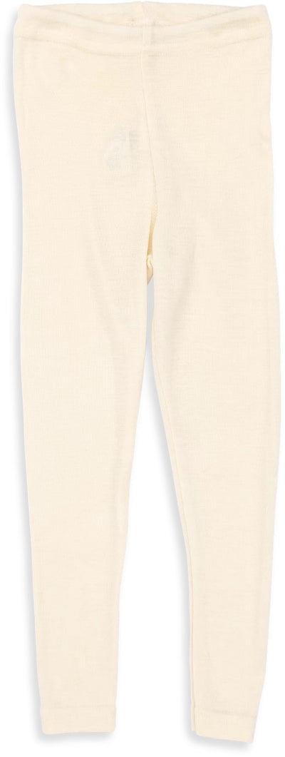 Leggings enfant en laine mérinos bio et soie - Naturel