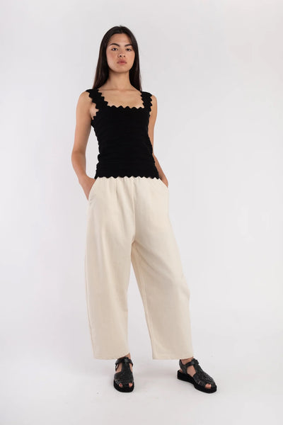 Cream Barrel Pant