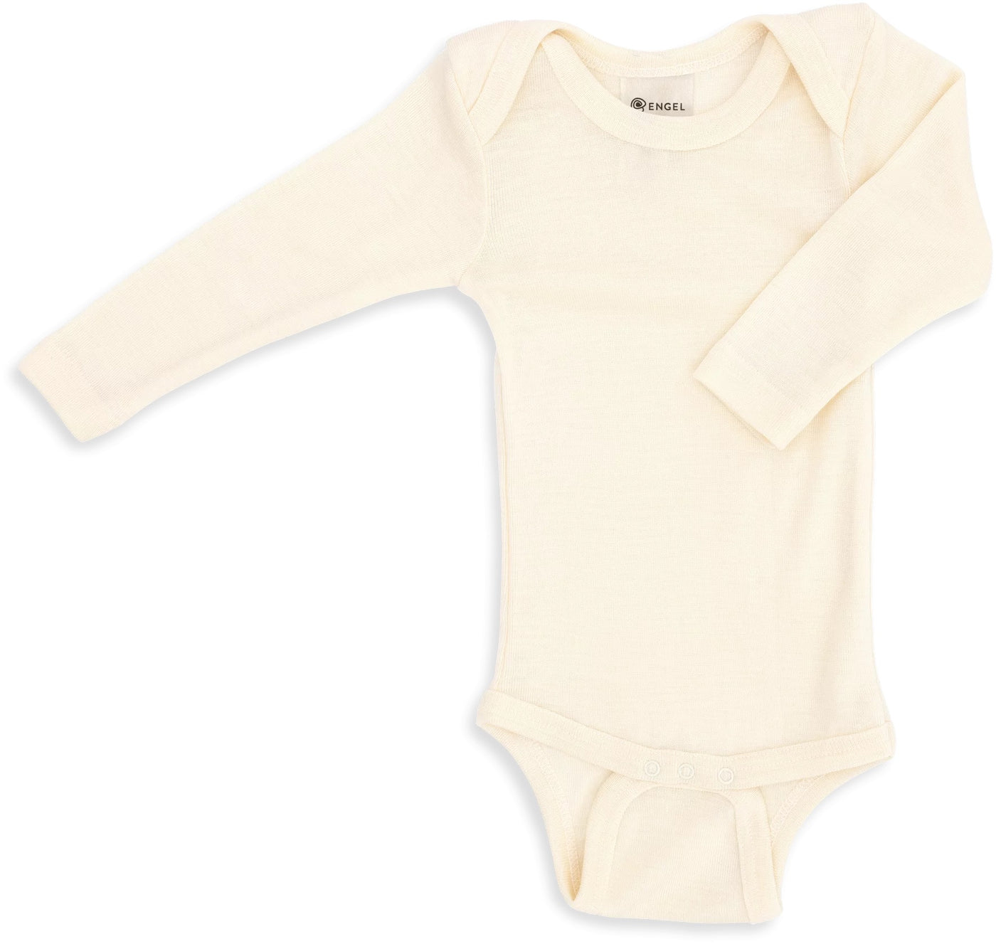 Body bébé manches longues en laine mérinos bio/soie - Naturel