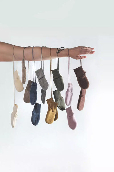 Wool Fleece Baby Mittens - Natural