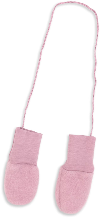 Wool Fleece Baby Mittens - Rosewood