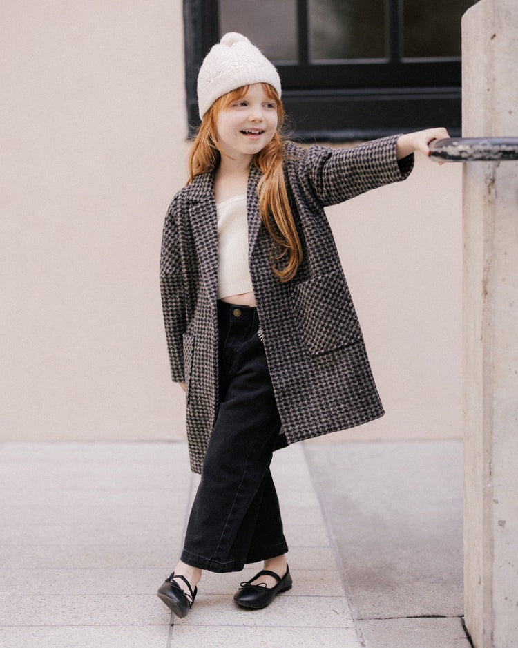 Longline Coat - Micro Check