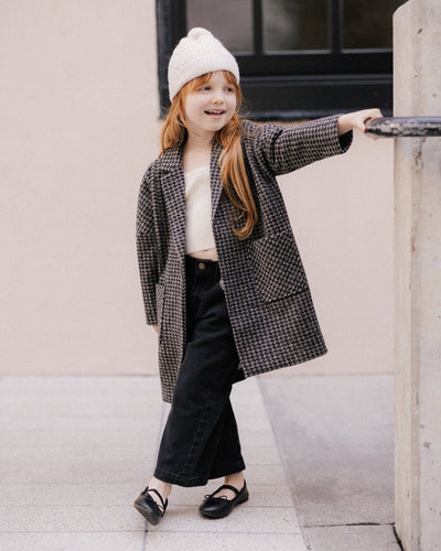 Longline Coat - Micro Check