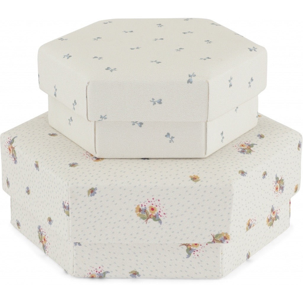 Padded Box Set of Two - Flower Bouquet/Petit Bisou Blue