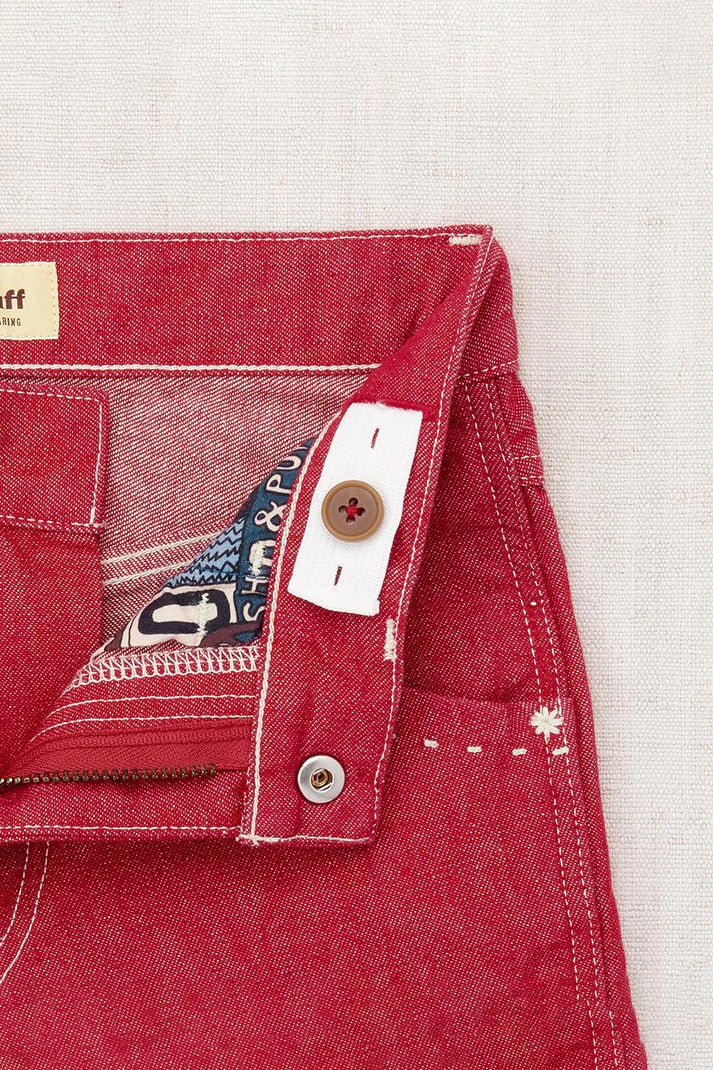 Slim Flared Jeans - Vintage Red Denim