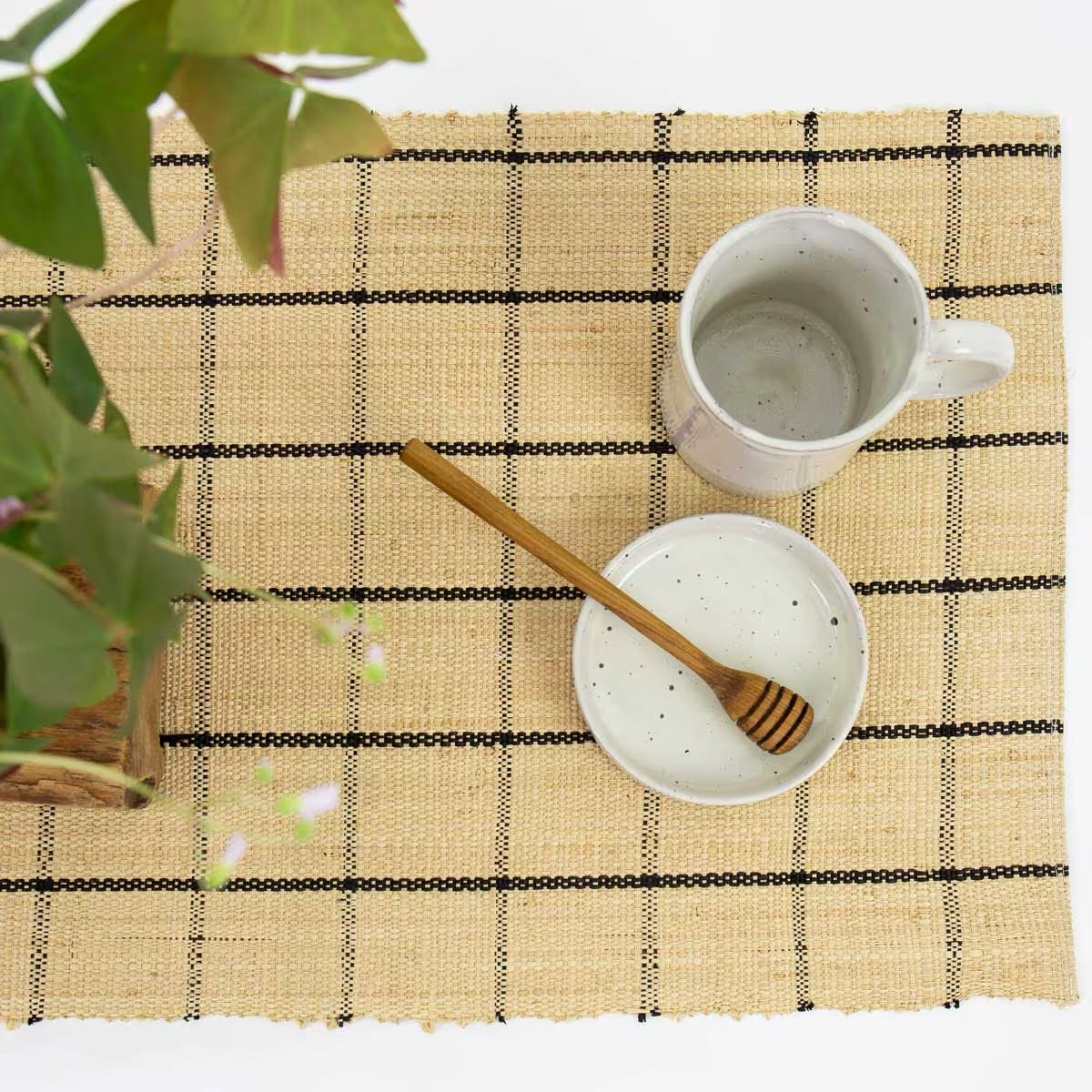 Raffia Placemat - Natural/Black