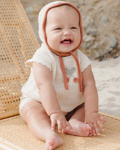 Scallop Knit Baby Set - Cherry