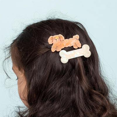 Hair Clips (Set of Two) - Dog and Bone