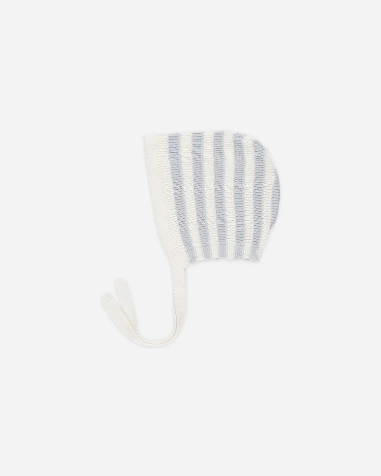 Knit Bonnet - Blue Stripe