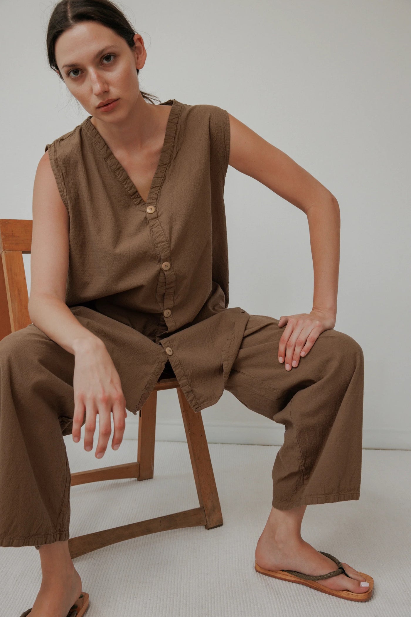 Wide Trouser - Sepia
