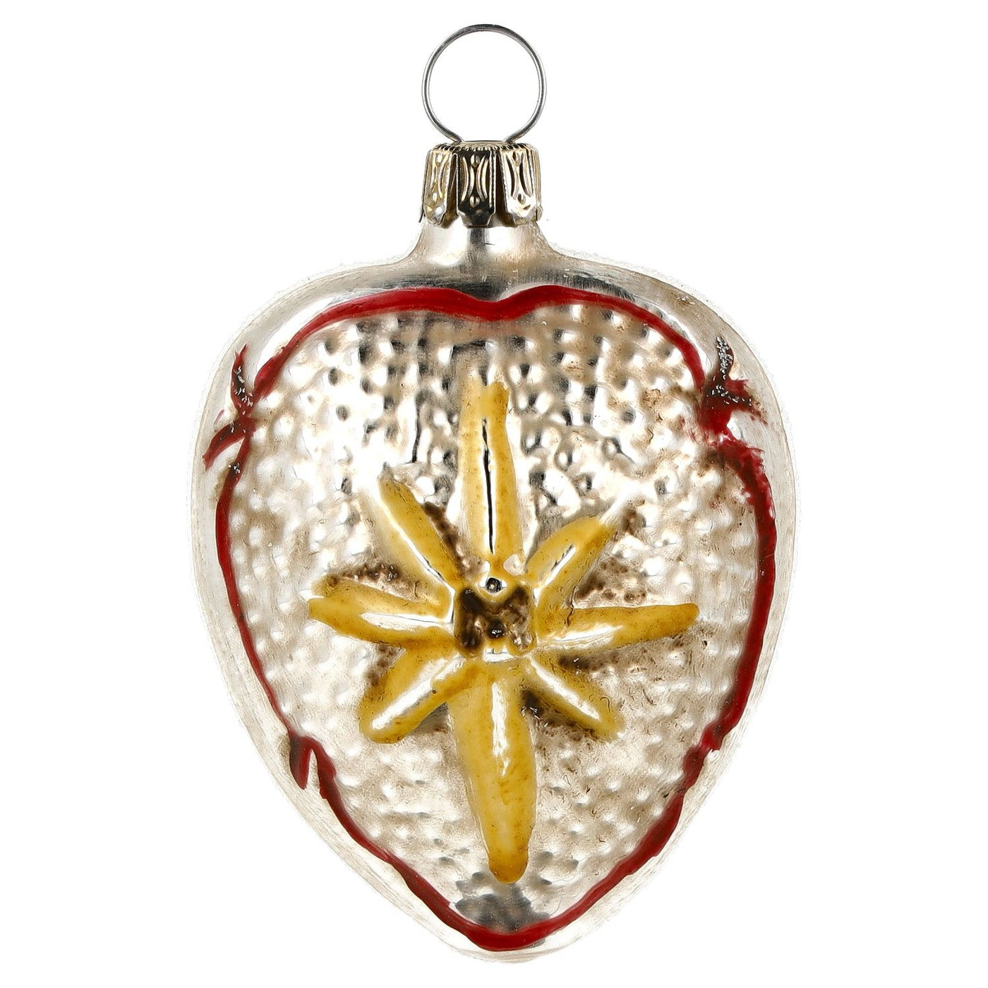Glass Ornament - Heart with Snowdrop
